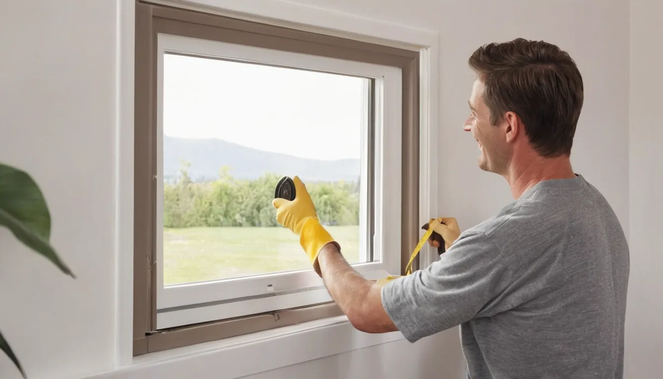 Independent provider fitting a new energy efficient window in a frame home in St. Louis